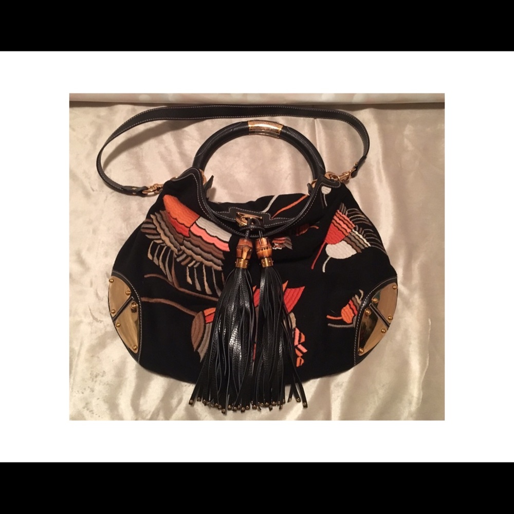GUCCI Indy Jellyfish Tassel Large Hobo Bag